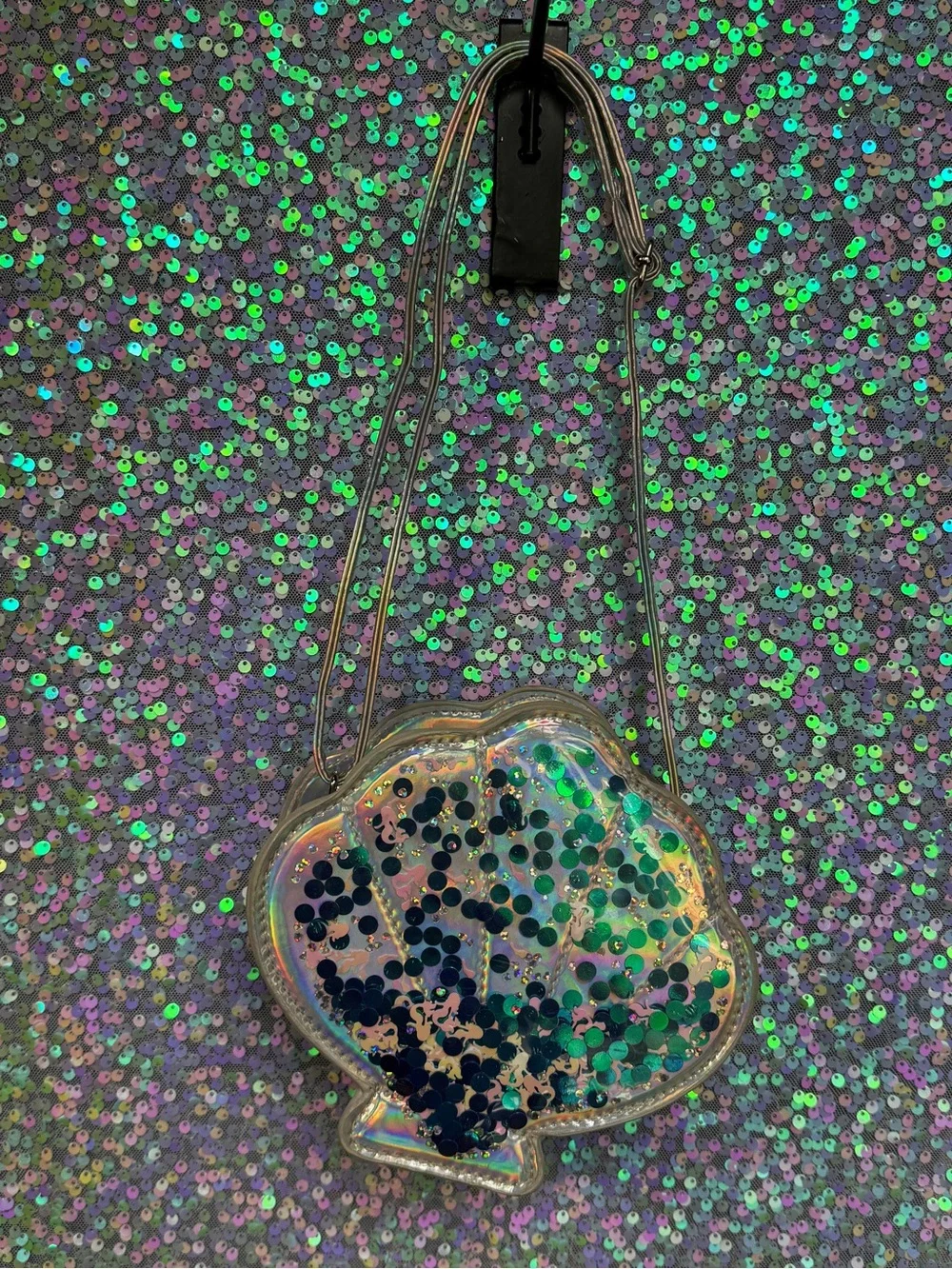 Kids Holographic Mermaid Sequin Shell Crossbody Bag